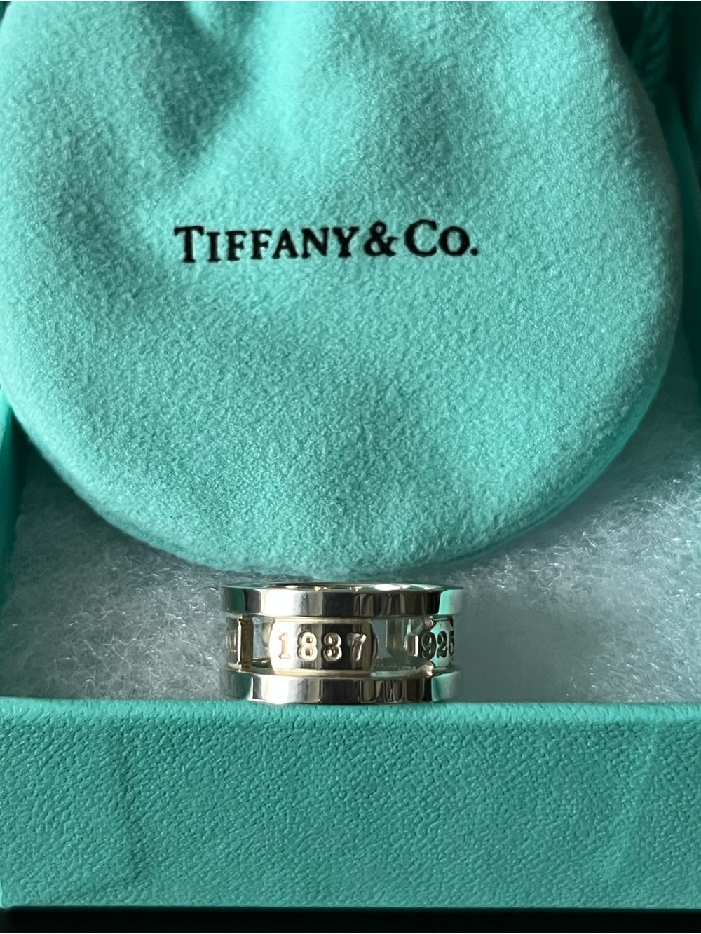 Tiffany & Co. Sterling Silver 1837 Elements T & CO Ring Size 7 - Picture 2 of 4